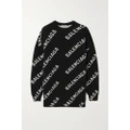 Balenciaga - Oversized Intarsia Wool-blend Sweater - Black - XS