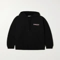 Balenciaga - Embroidered Printed Cotton-jersey Hoodie - Black - XS