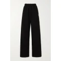 Balenciaga - Embroidered Cotton-jersey Track Pants - Black - XXS