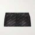 Balenciaga - Printed Denim Mini Skirt - Black - FR34
