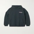 Balenciaga - Oversized Distressed Embroidered Cotton-jersey Hoodie - Black - XS