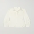 SAINT LAURENT - Embroidered Cotton And Linen-blend Shirt - White - FR34