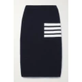 Thom Browne - Striped Wool-blend Midi Skirt - Navy - IT36