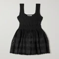 Alaïa - Ribbed Pointelle-knit Mini Dress - Black - FR38