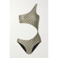 Gucci - One-shoulder Cutout Swimsuit - Beige - XXS