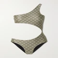 Gucci - One-shoulder Cutout Swimsuit - Beige - S