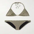 Gucci - Embellished Printed Bikini - Beige - L