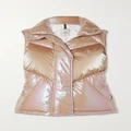 Moncler - Faucille Quilted Metallic Shell Down Vest - Pink - 4
