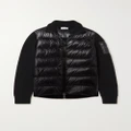 Moncler - Ribbed Wool And Quilted Glossed-shell Down Jacket - Black - x large