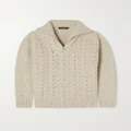 Loro Piana - Cable-knit Baby Cashmere Half-zip Sweater - Beige - x small