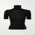 SAINT LAURENT - Ribbed Silk-blend Turtleneck Sweater - Black - XS