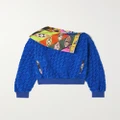 PUCCI - Silk Twill And Cotton-terry Jacquard Sweatshirt - Blue - small
