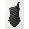 Balenciaga - One-shoulder Printed Swimsuit - Black - S