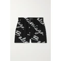 Balenciaga - Printed Pleated Woven Shorts - Black - FR42
