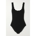 Marysia - + Net Sustain Palm Springs Scalloped Recycled-seersucker Swimsuit - Black - large