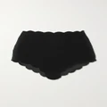 Marysia - + Net Sustain Santa Monica Scalloped Recycled-seersucker Bikini Briefs - Black - xx small