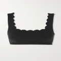 Marysia - + Net Sustain Palm Springs Scalloped Recycled-seersucker Bikini Top - Black - xx small