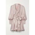 Zimmermann - Ruffled Silk-satin Mini Wrap Dress - Pink - 2