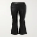 Spanx - Faux Stretch-leather Flared Pants - Black - XS