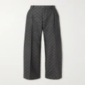 Gucci - Pleated Wool-jacquard Pants - Dark gray - IT44