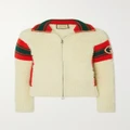 Gucci - Appliquéd Striped Popcorn Wool-blend Jacket - Ivory - S