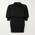 SAINT LAURENT - Draped Wool Turtleneck Mini Dress - Black - FR34
