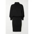 SAINT LAURENT - Draped Wool Turtleneck Mini Dress - Black - FR34