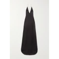 SAINT LAURENT - Open-back Silk-satin Maxi Dress - Black - FR36