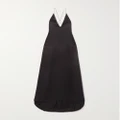 SAINT LAURENT - Open-back Silk-satin Maxi Dress - Black - FR38