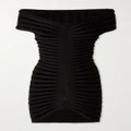 Alaïa - Off-the-shoulder Velvet Mini Dress - Black - FR40