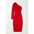 Victoria Beckham - Vb Body One-shoulder Stretch-knit Midi Dress - Red - 4