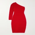 Victoria Beckham - Vb Body One-shoulder Stretch-knit Midi Dress - Red - 6