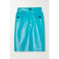 Bottega Veneta - Glossed-leather Skirt - Bright blue - IT38