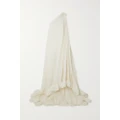 Lanvin - One-shoulder Ruffled Plissé-crepe De Chine Gown - White - FR36