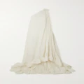 Lanvin - One-shoulder Ruffled Plissé-crepe De Chine Gown - White - FR42
