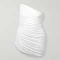 Norma Kamali - Diana One-shoulder Ruched Stretch-jersey Mini Dress - White - xx small