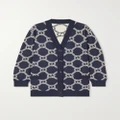 Gucci - Reversible Jacquard-knit Wool-blend Cardigan - Blue - XXS