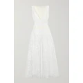 Erdem - Miranda Belted Cotton-blend Lace Midi Dress - White - UK 12