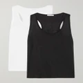 Skin - + Net Sustain Set Of Two Organic Pima Cotton-jersey Tanks - Black - small