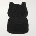 SAINT LAURENT - Gathered Jersey Mini Dress - Black - FR38