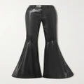SAINT LAURENT - Leather Flared Pants - Black - FR42