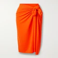 Norma Kamali - Ernie Neon Stretch-jersey Pareo - Orange - One size