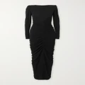 Givenchy - Ruched Crepe De Chine Maxi Dress - Black - FR40