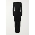 Givenchy - Ruched Crepe De Chine Maxi Dress - Black - FR40