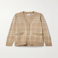 Burberry - Checked Wool And Cashmere-blend Cardigan - Beige - M