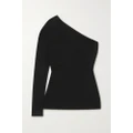 Victoria Beckham - One-shoulder Stretch-knit Top - Black - UK 6