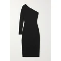 Victoria Beckham - One-shoulder Stretch-knit Midi Dress - Black - 10