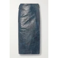 Bottega Veneta - Textured-leather Wrap Skirt - Blue - IT34