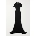 Balenciaga - Embroidered Stretch-cotton Jersey Maxi Dress - Black - XS