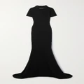Balenciaga - Embroidered Stretch-cotton Jersey Maxi Dress - Black - S